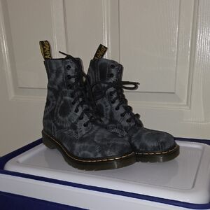 Dr. Martens Black Tie-Dye 8-Eye Lace-Up Boots